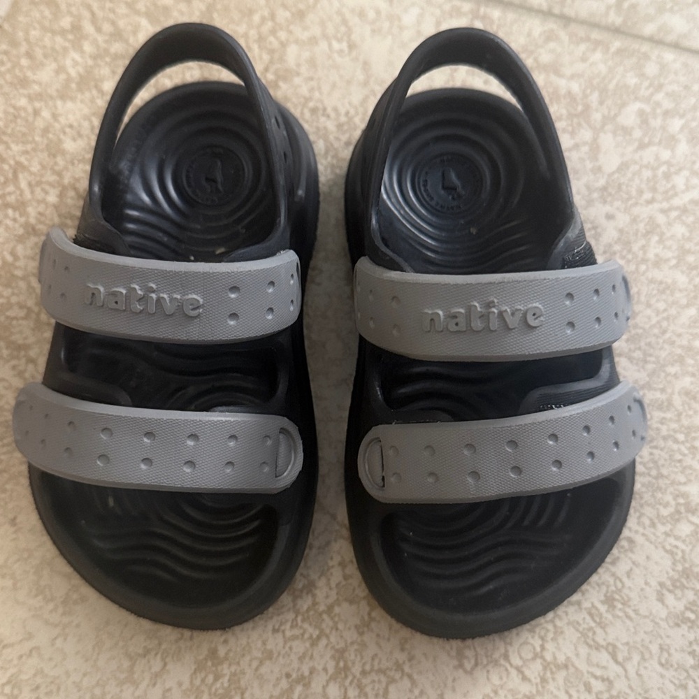 Native Black and Gray Kids Sandals